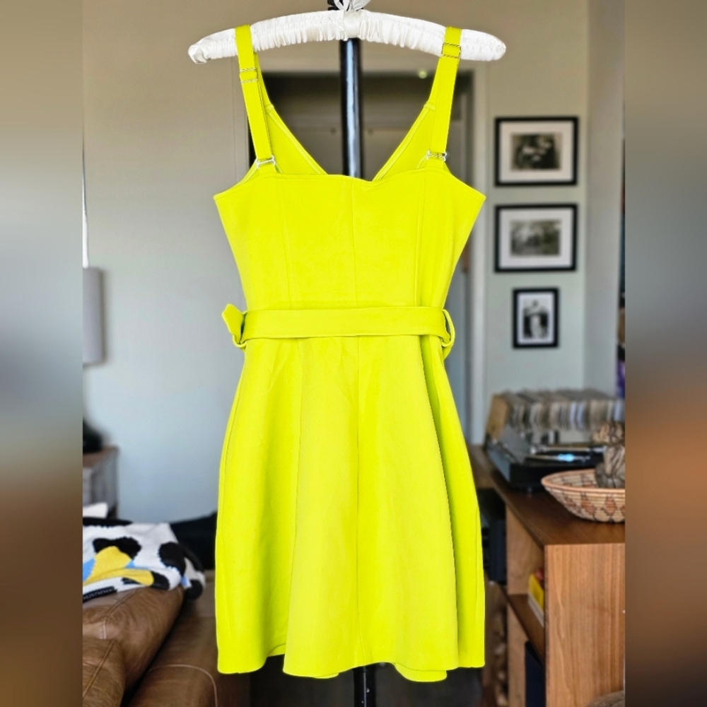 AS by DF Leanne Dress Sorrento Lime Neoprene Party Cocktail Statement NWT - Picture 5 of 10